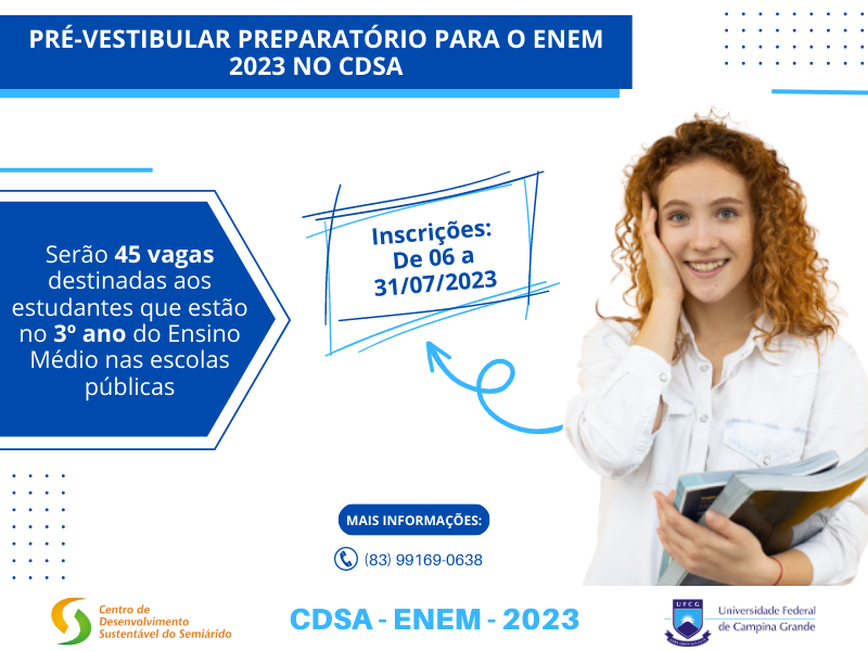 UFCG Campus – Sumé abre inscrições para o Pré-vestibular preparatório para o ENEM 2023
