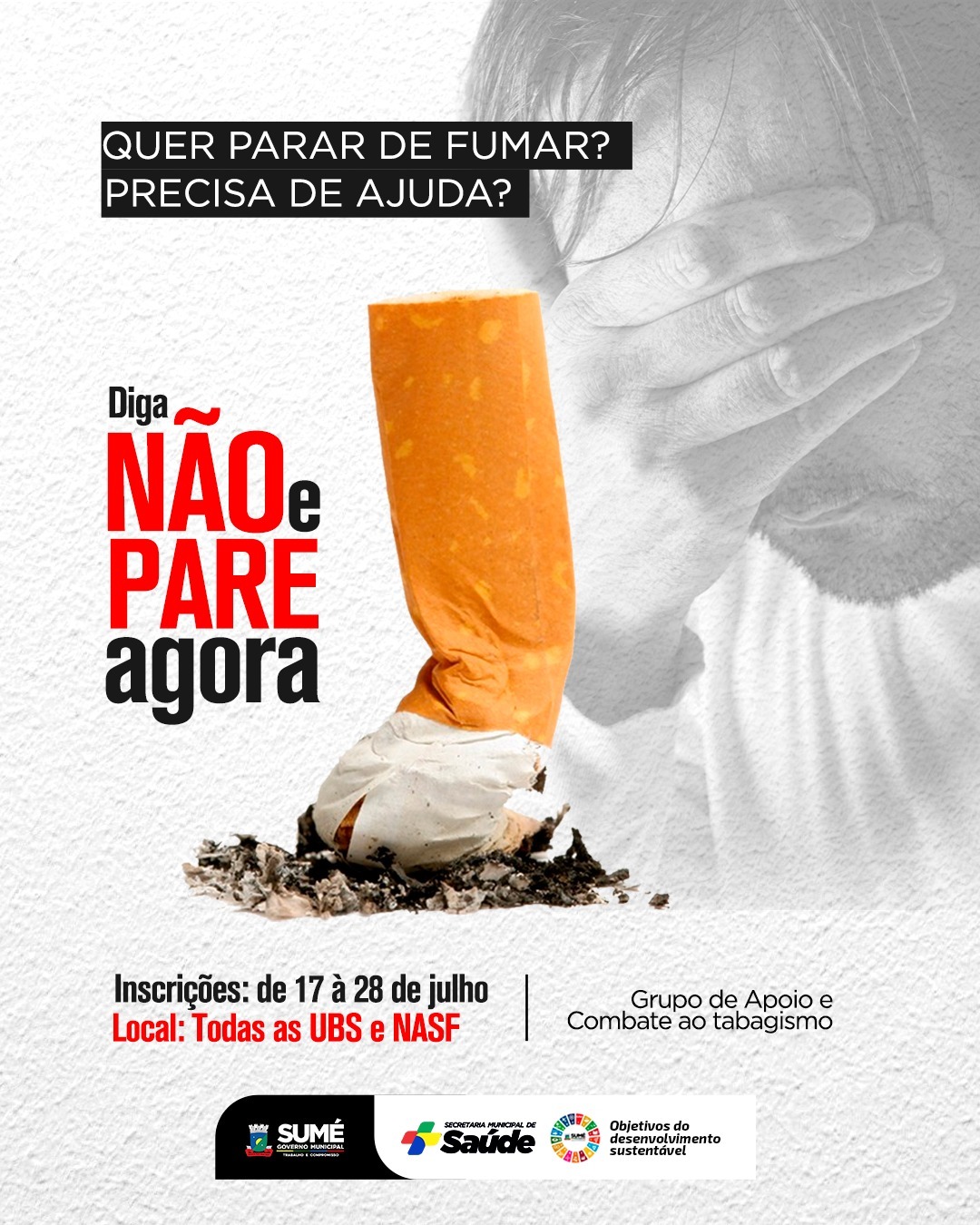 INFORME PUBLICITÁRIO: Secretaria de Saúde abre vagas para mais um grupo de tabagismo