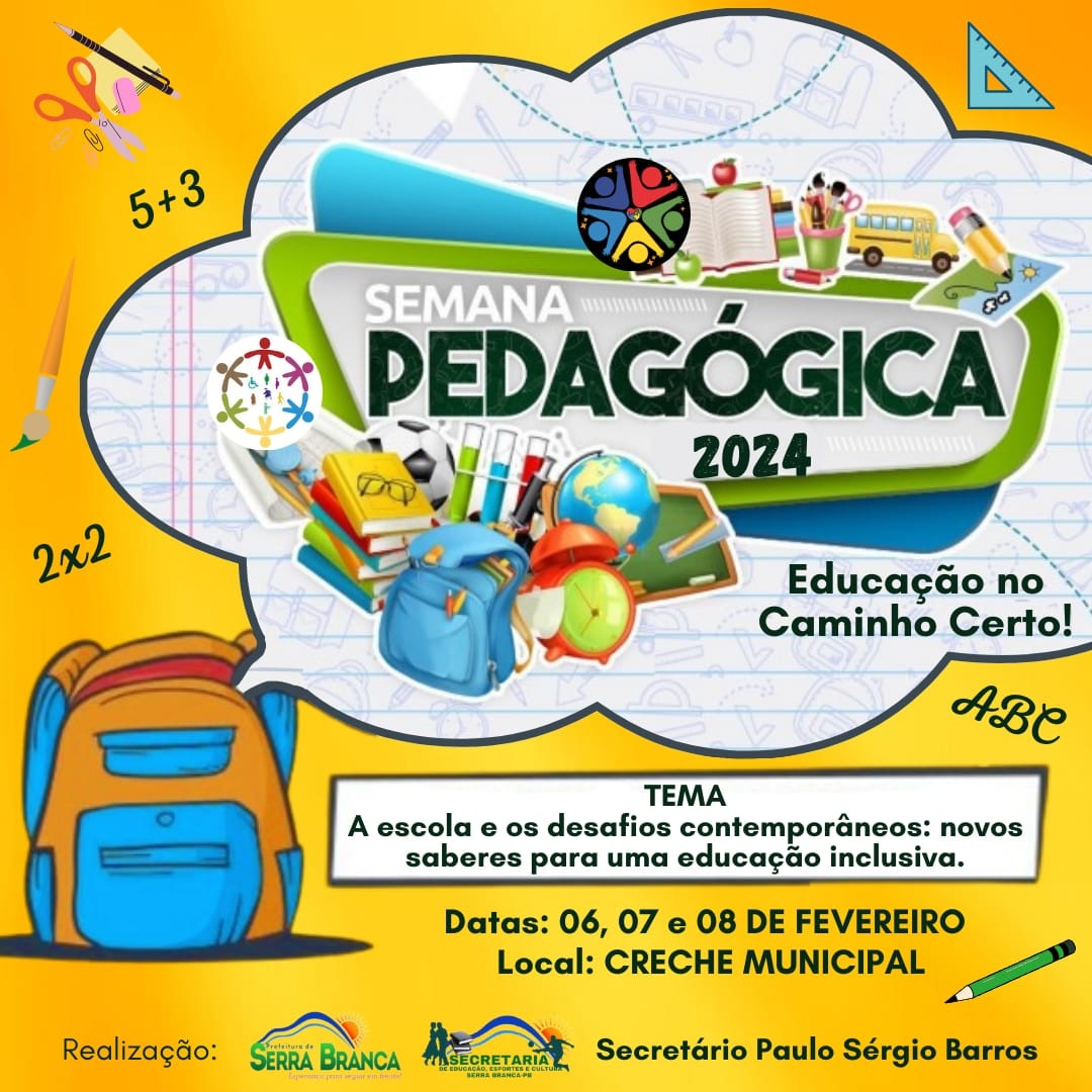Secretaria de Educação de Serra Branca realizará semana pedagógica entre os dias 06 e 08 de fevereiro