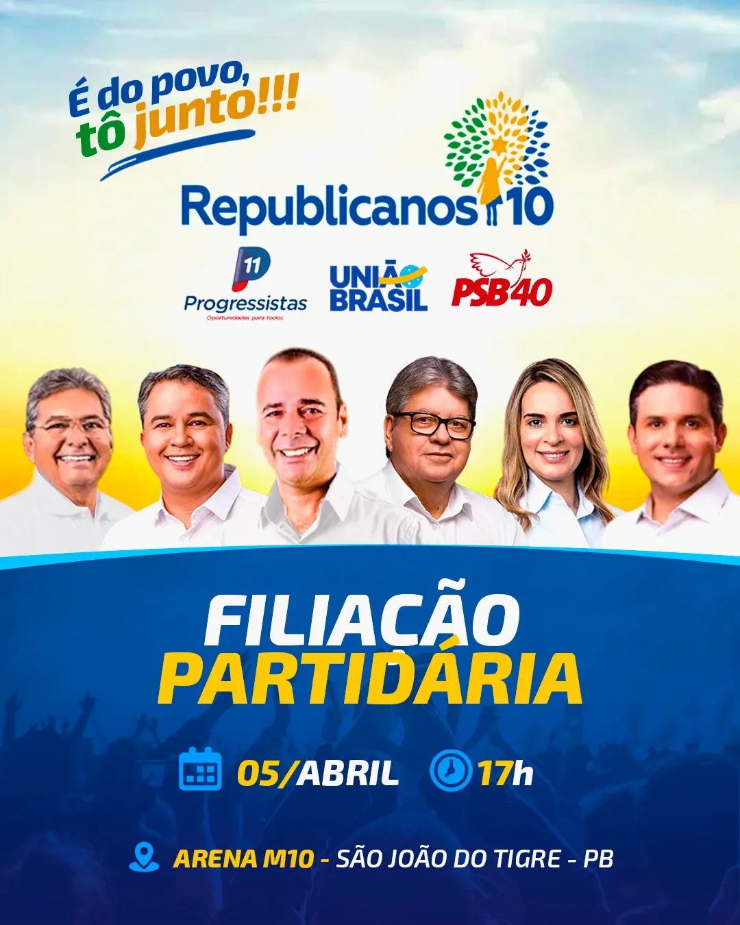 Prefeito Márcio Leite anuncia evento de filiação partidária do Republicanos e partidos aliados em São João do Tigre