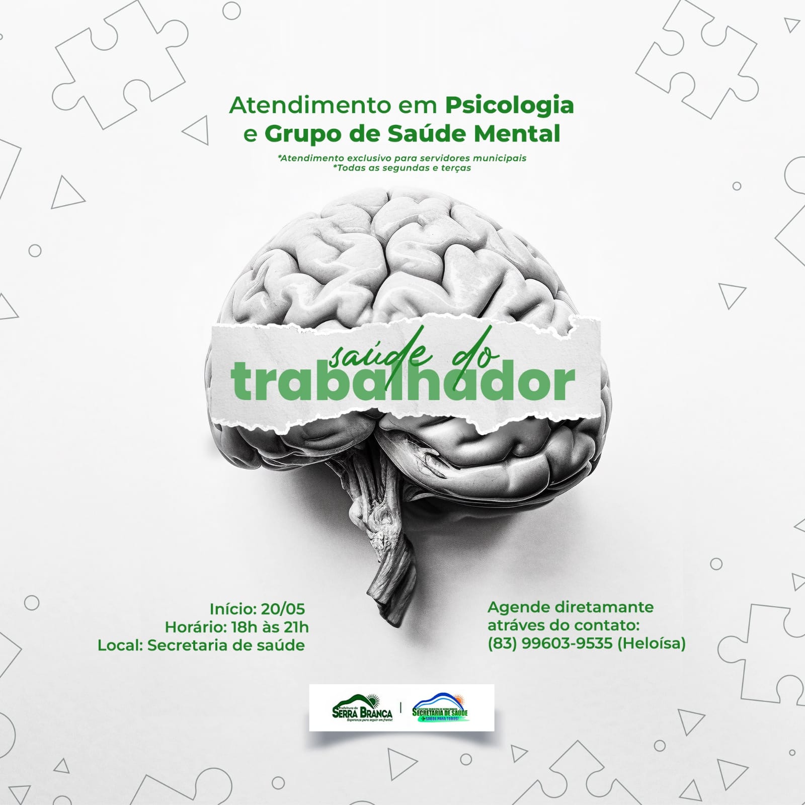 Secretaria de Saúde de Serra Branca implanta serviços de assistência psicológica para servidores
