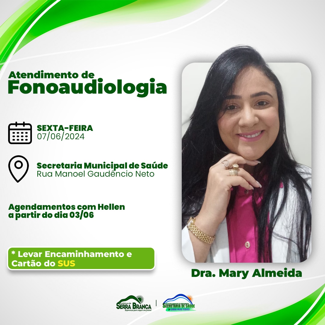Secretaria de Saúde oferecerá atendimentos em fonoaudiologia para população de Serra Branca