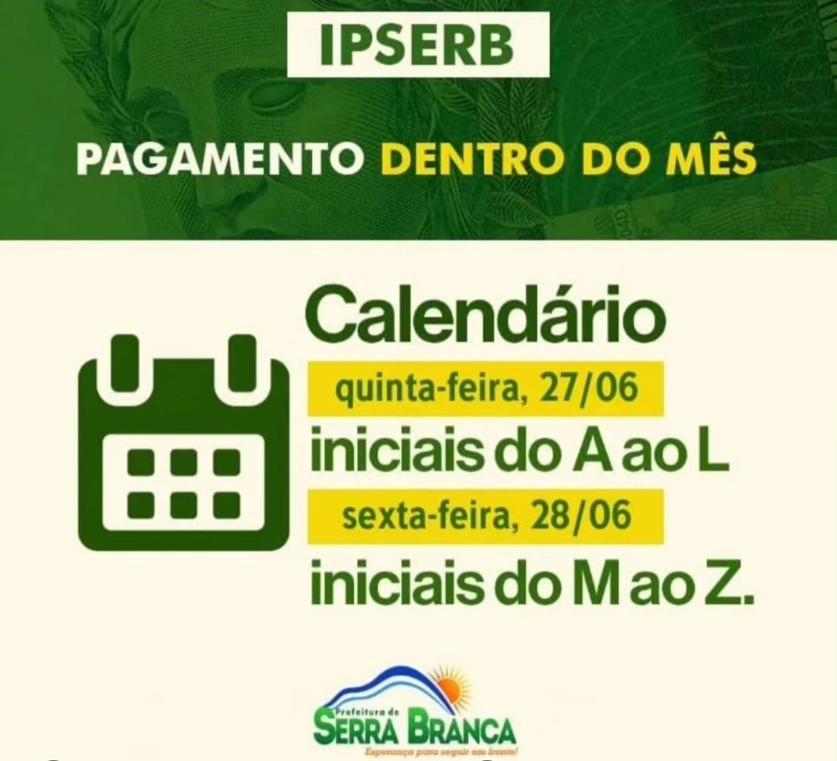 IPSERB injeta 680 mil reais na economia local com pagamento antecipado de folha salarial