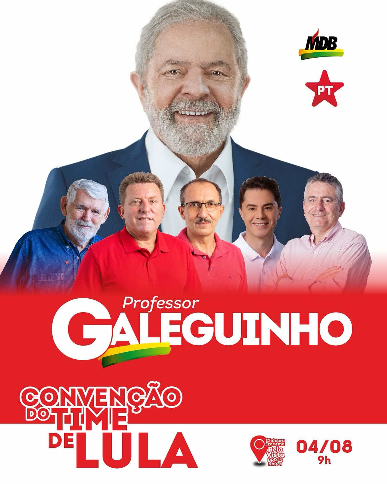 Em Serra Branca: convenção que homologará nome do Professor Galeguinho acontecerá no dia 04 de agosto