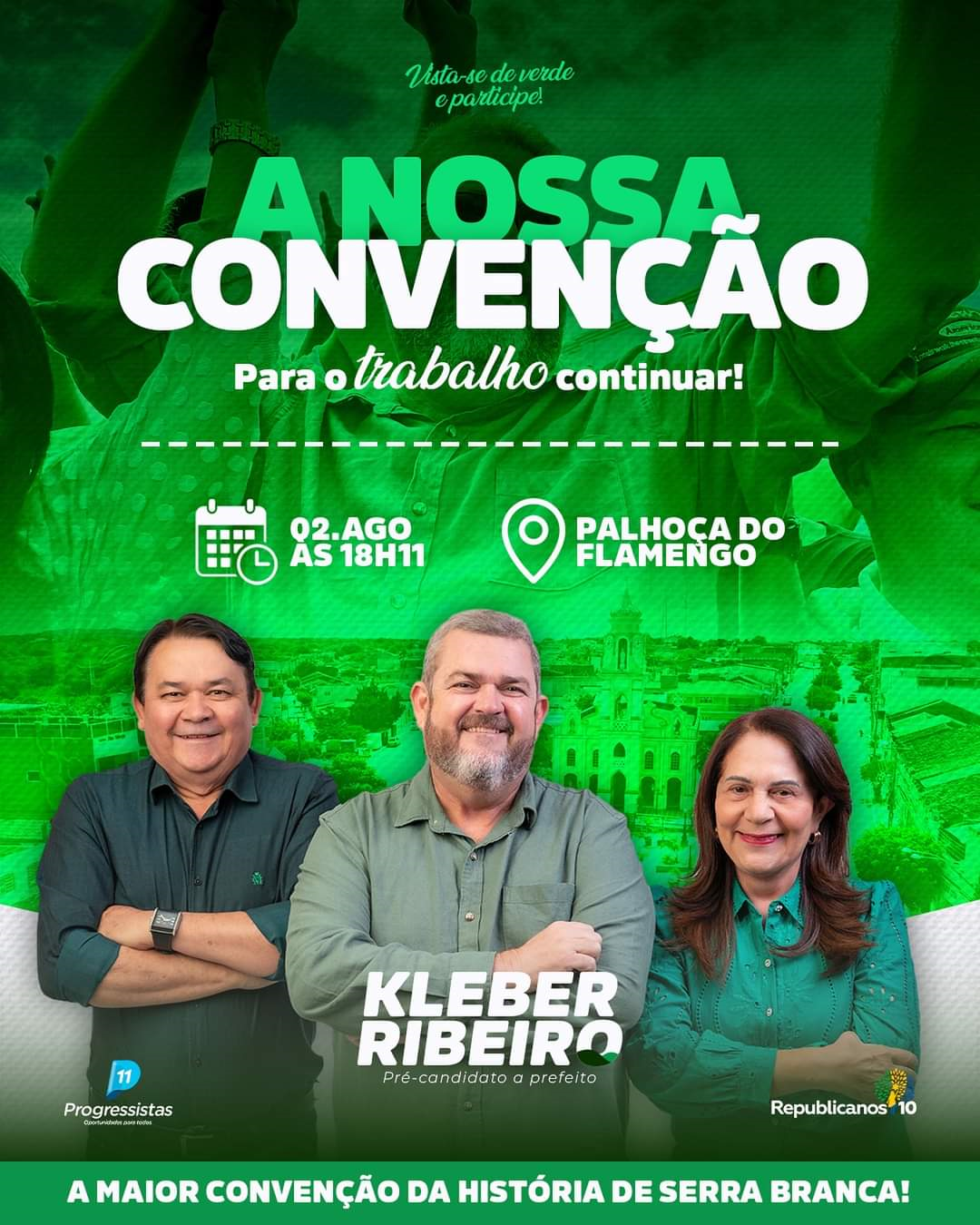 Em Serra Branca: convenção que homologará nome de Kléber Ribeiro como pré-candidato a prefeito acontece nesta sexta-feira