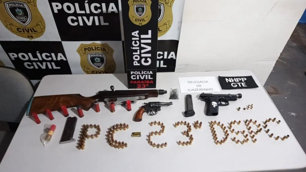 Polícia Civil prende homem e apreende 3 armas de fogo na cidade de Juazeirinho