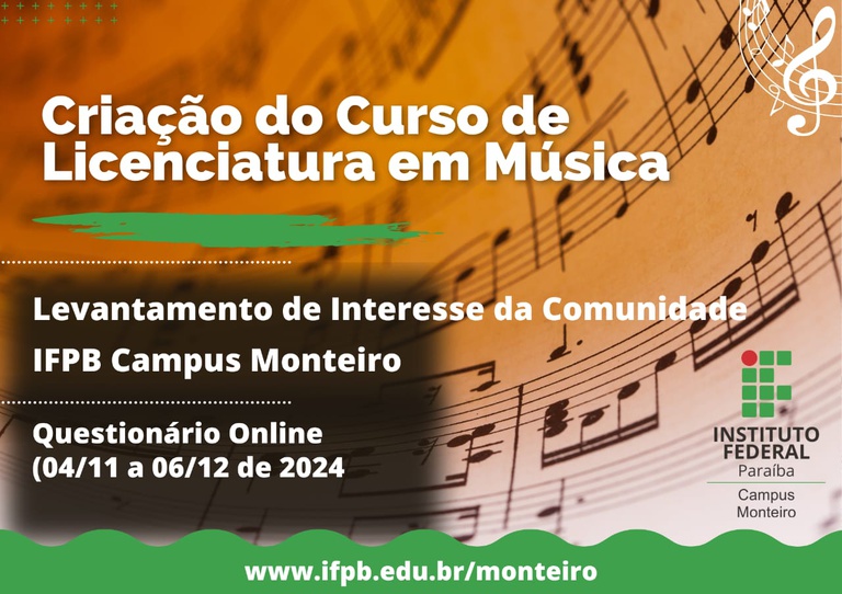 IFPB Campus Monteiro abre consulta pública para criação de curso de Licenciatura em Música