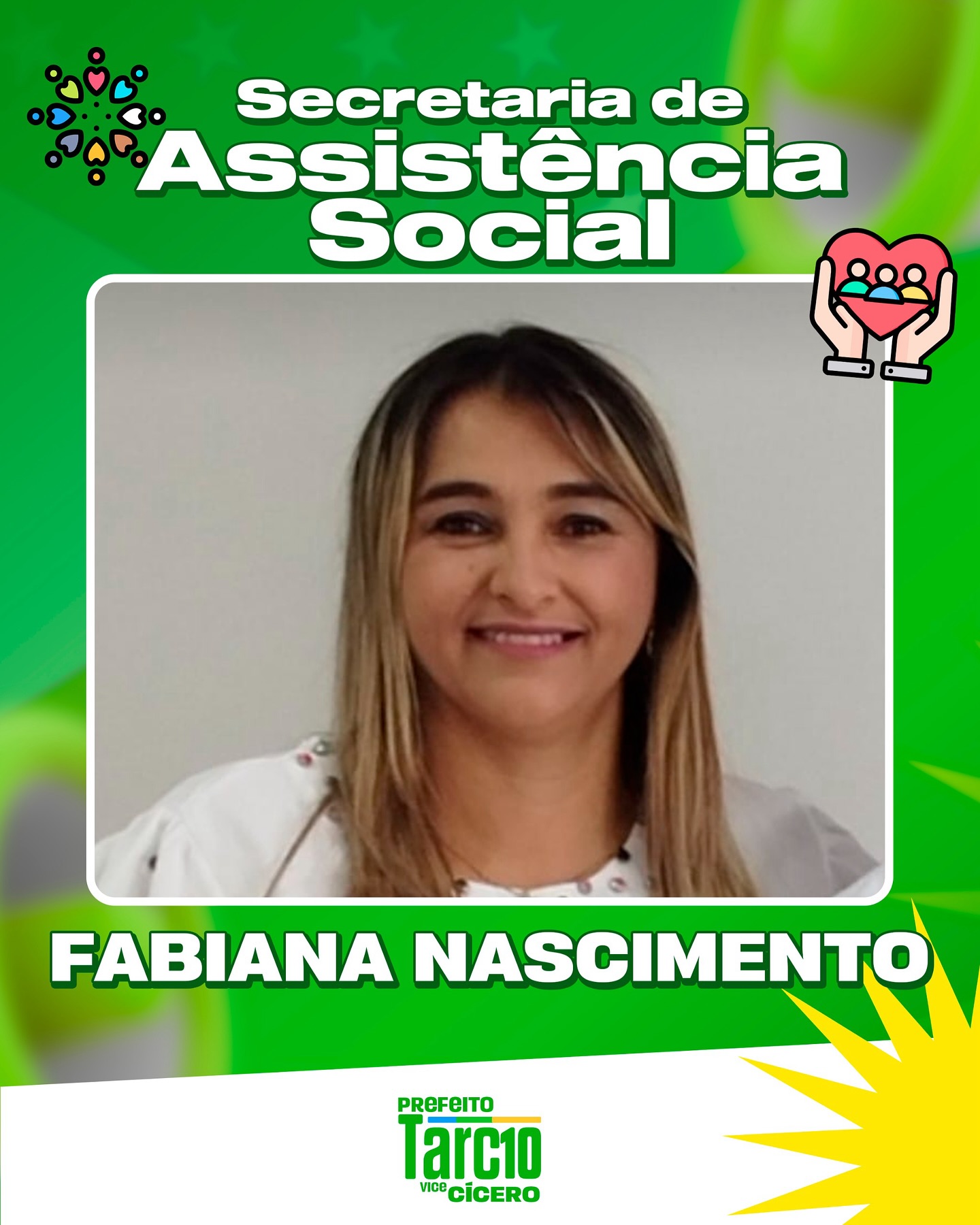Tarcio Gabriel anuncia Fabiana de Fátima para Assistência Social de Amparo