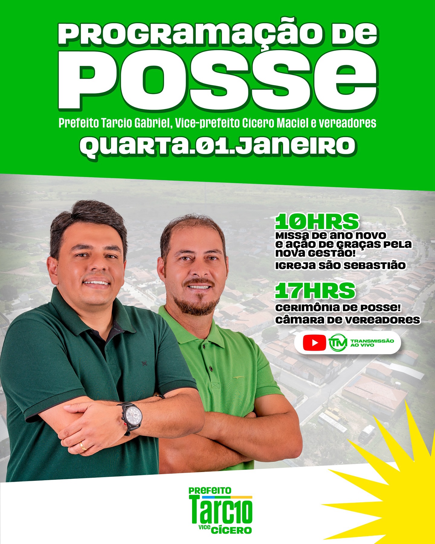 Definida programação da posse do prefeito, vice-prefeito e vereadores eleitos em Amparo