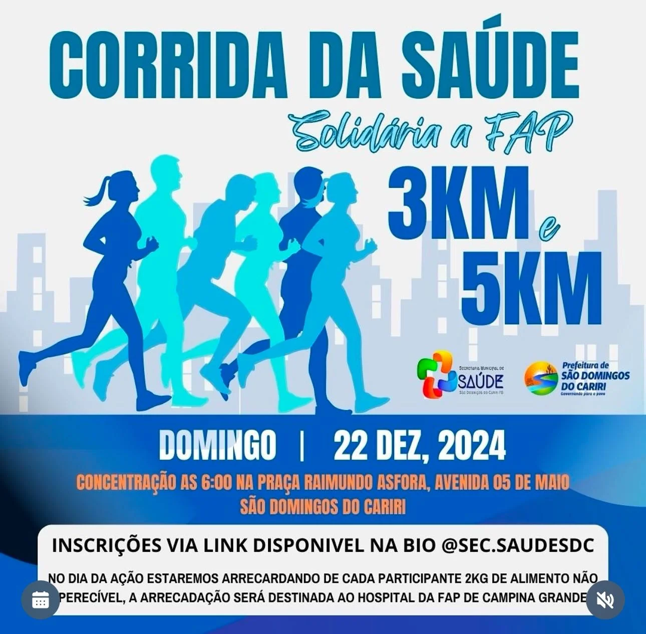São Domingos do Cariri promove 1ª Corrida da Saúde Solidária em prol da FAP