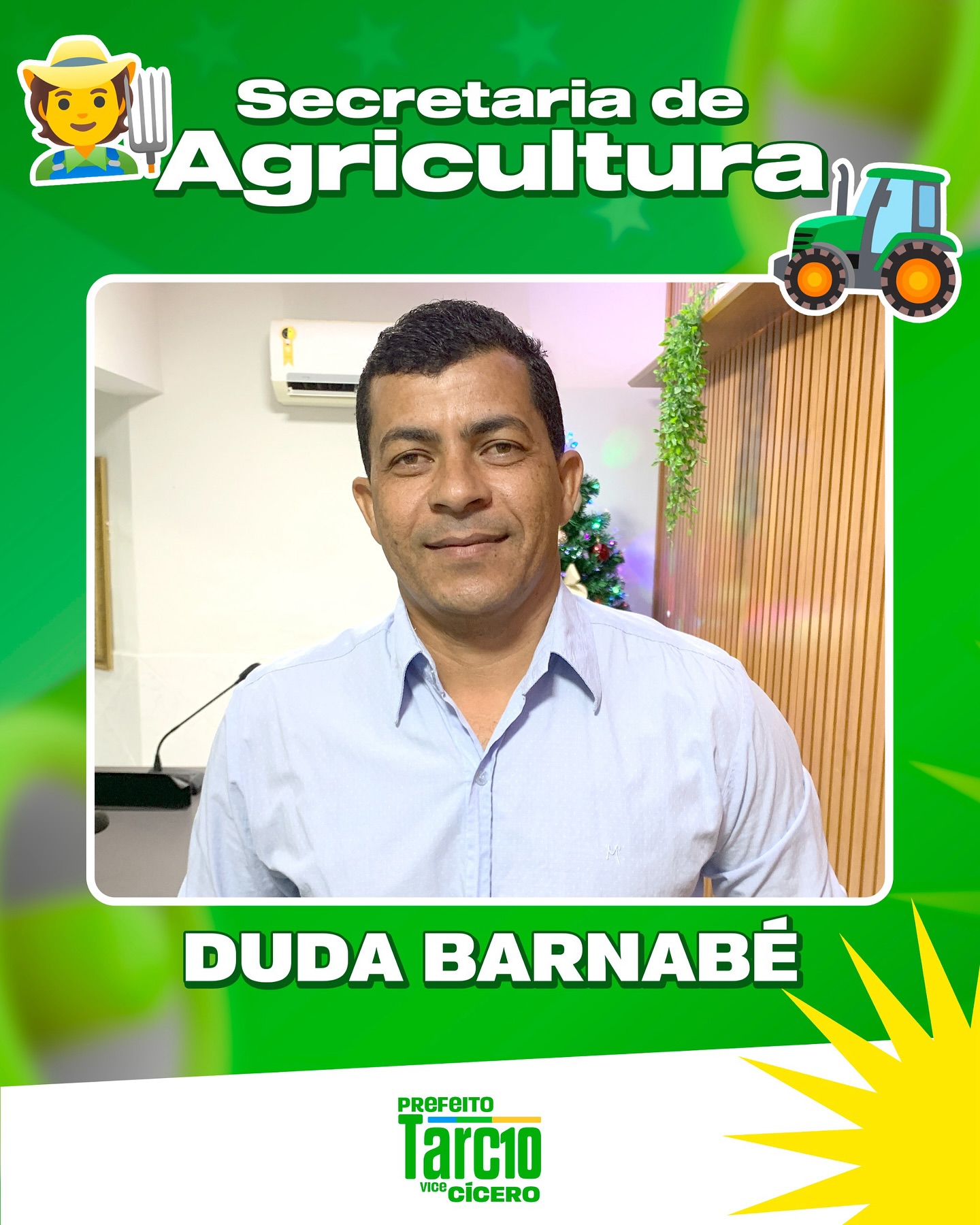 Prefeito eleito de Amparo, Tarcio Gabriel, anuncia Duda Barnabe como novo secretário de Agricultura