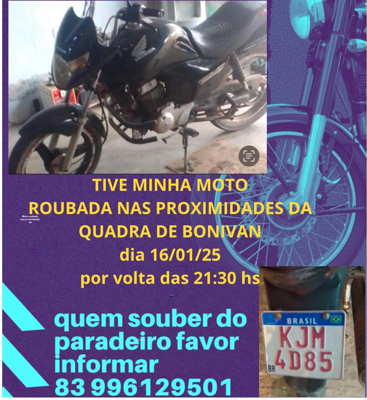 Motocicleta é furtada em Monteiro e polícia busca informações