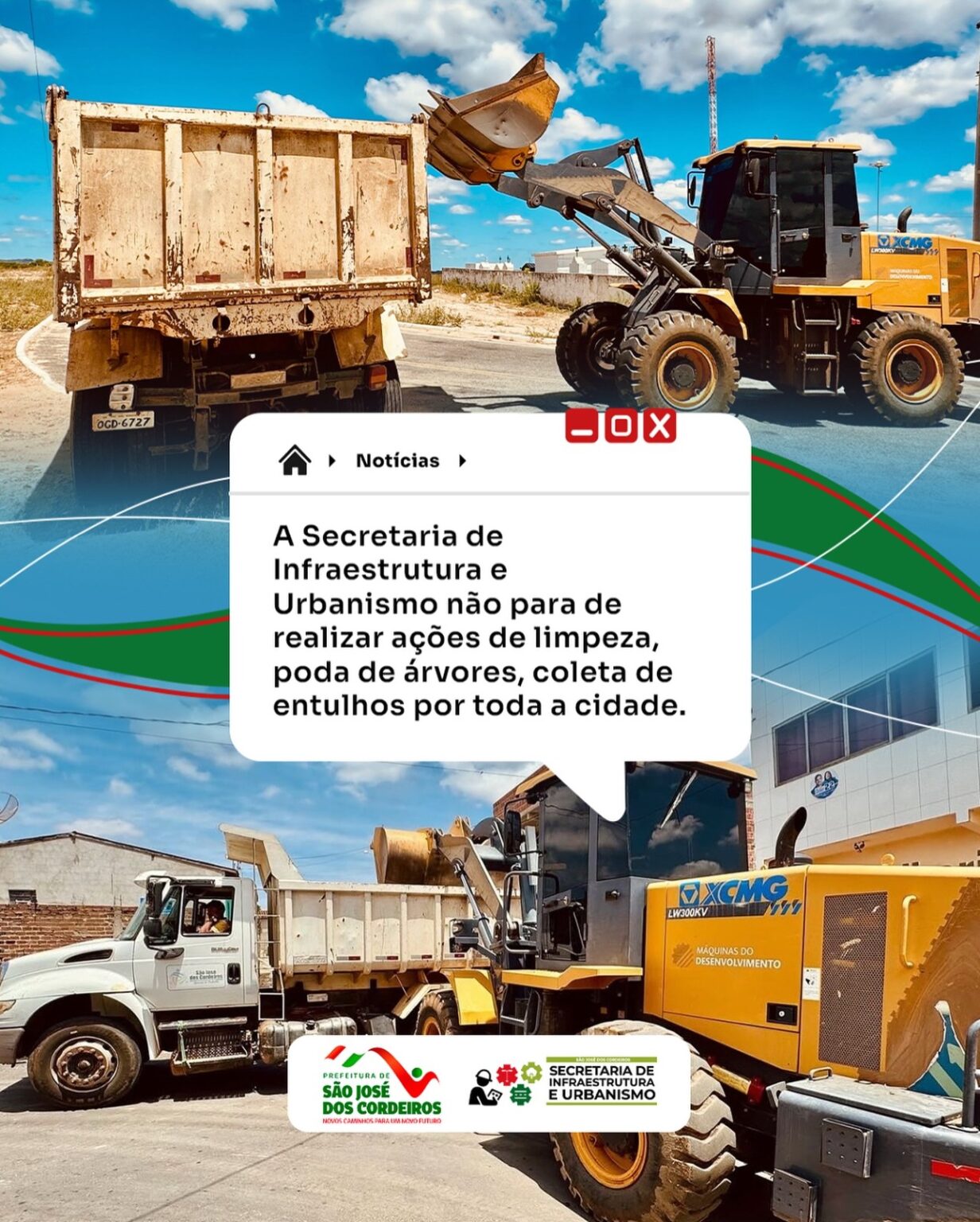 São José dos Cordeiros segue avançando com cuidados urbanos e limpeza constante