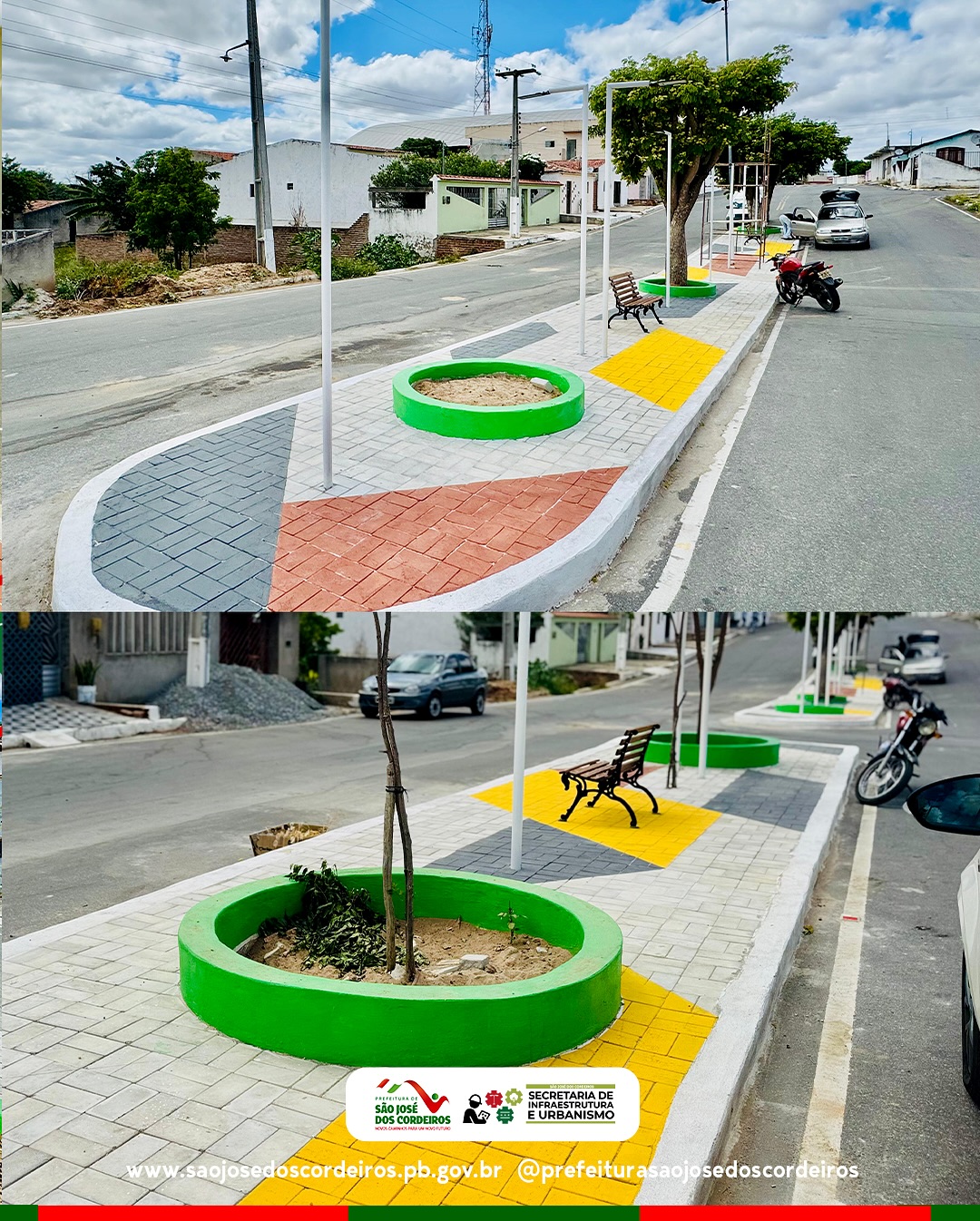 São José dos Cordeiros ganha novo visual urbano com obras de intertravados e iluminação em LED