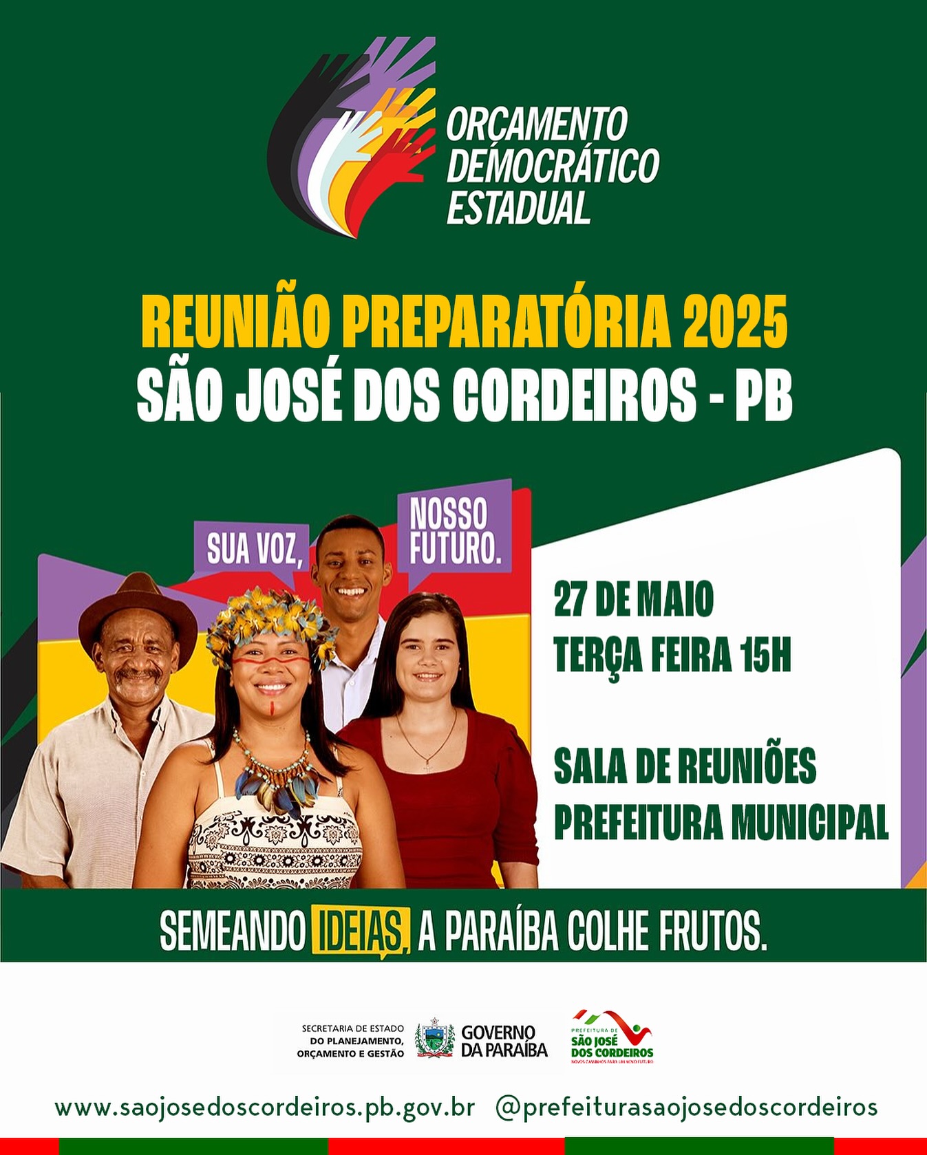 São José dos Cordeiros realiza reunião preparatória para o Orçamento Democrático Estadual nesta terça-feira