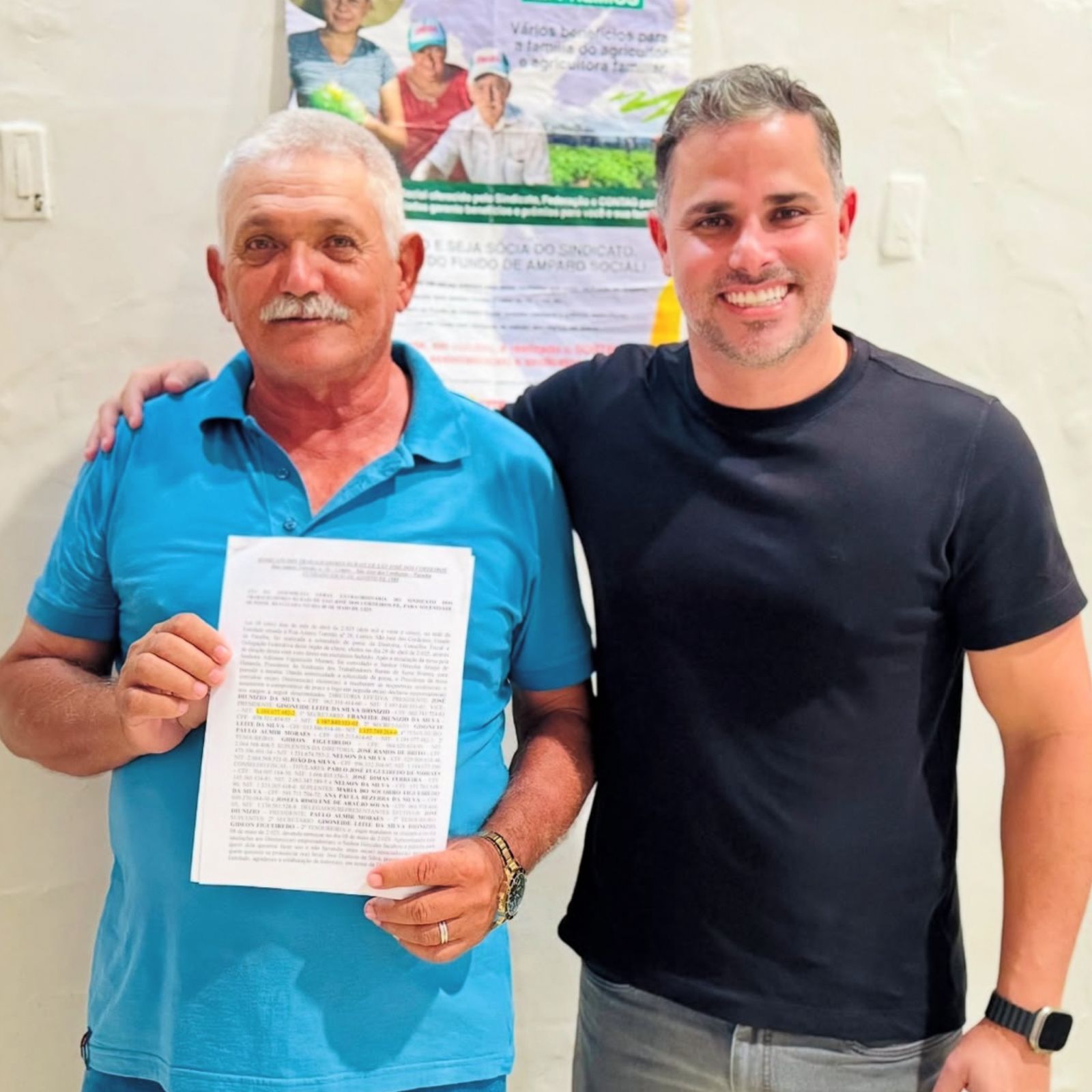 Prefeito Felício Queiroz prestigia posse da nova diretoria do Sindicato dos Trabalhadores Rurais de São José dos Cordeiros