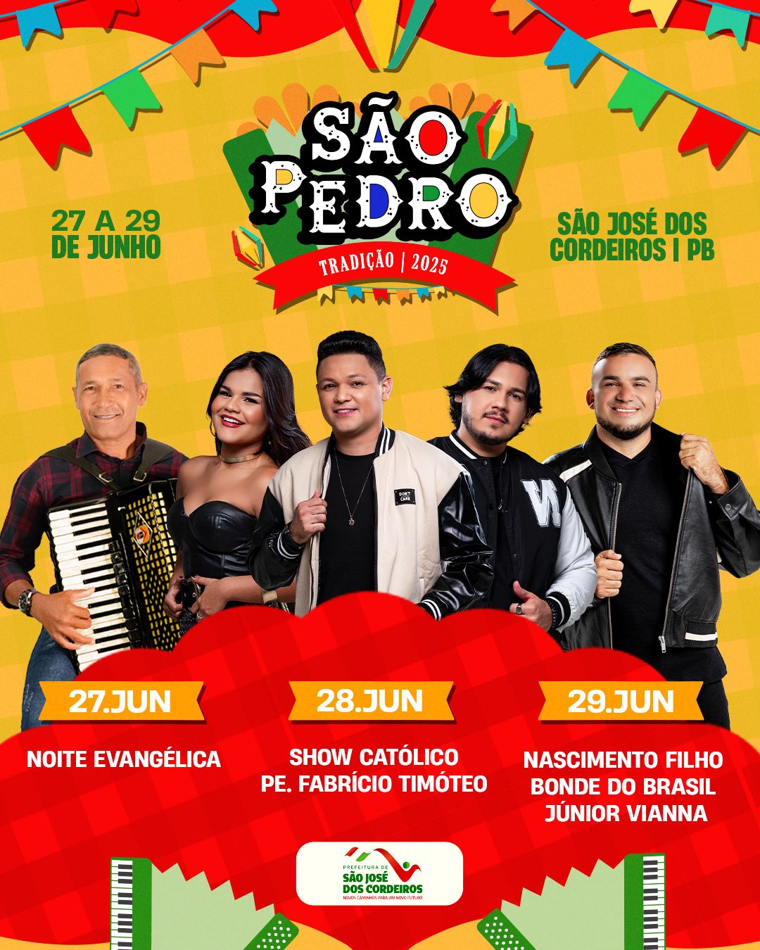 Prefeito Felício Queiroz anuncia programação oficial do São Pedro 2025 de São José dos Cordeiros