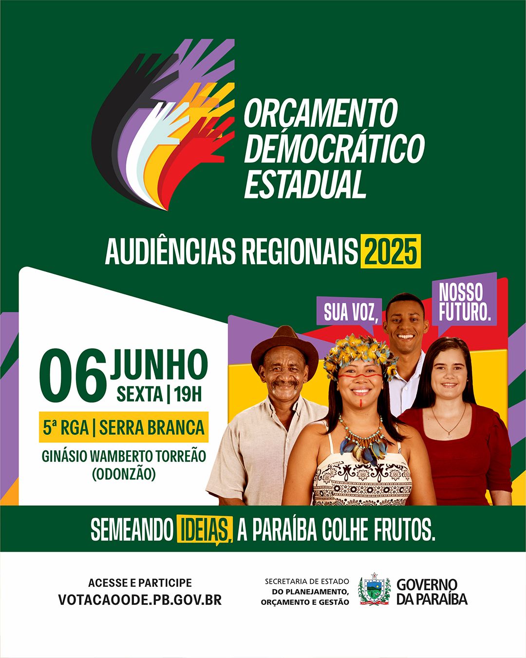 Serra Branca sedia Plenária do Orçamento Democrático Estadual da 5ª Região nesta sexta-feira