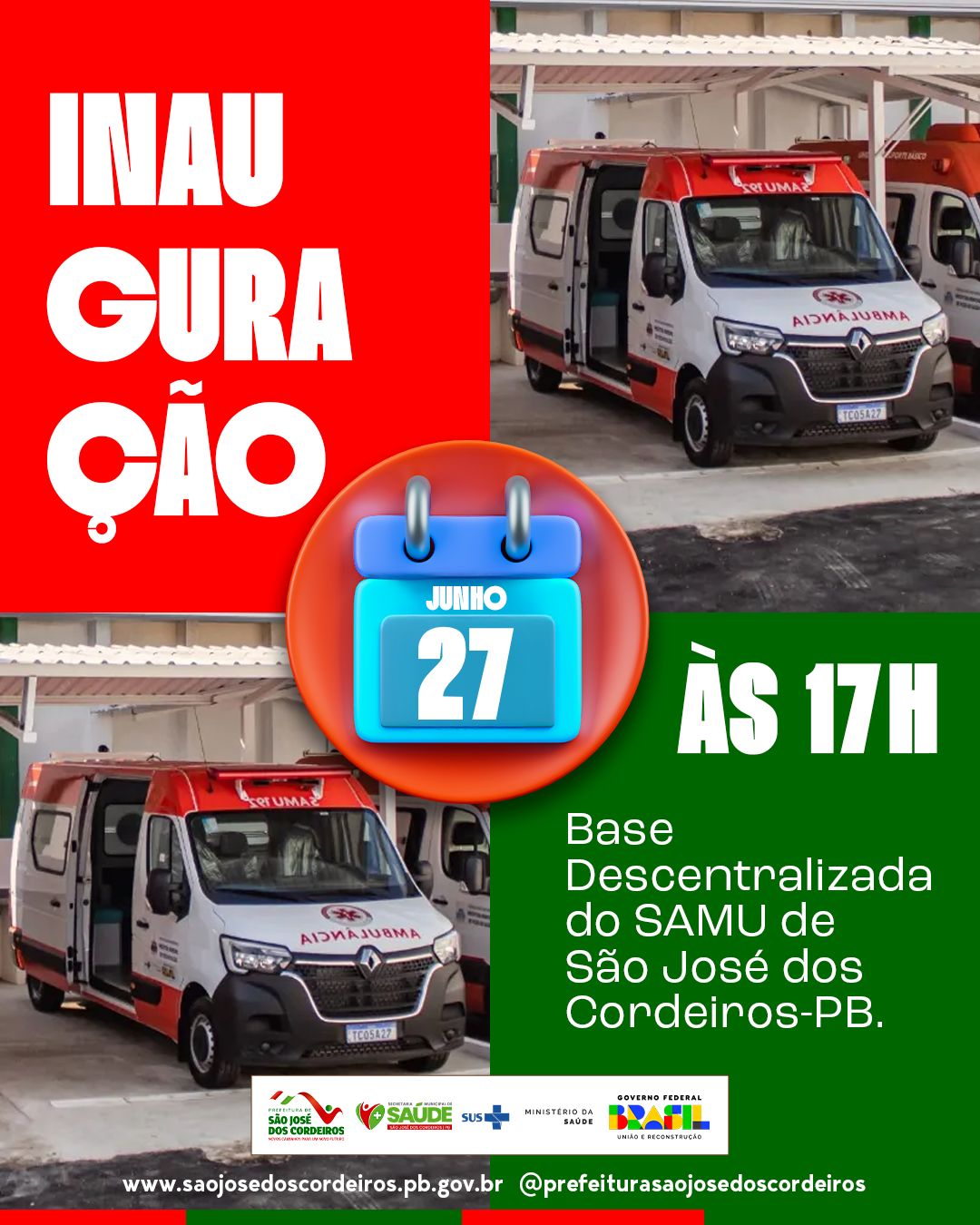 São José dos Cordeiros se prepara para um marco na saúde pública: Inauguração da base descentralizada do SAMU