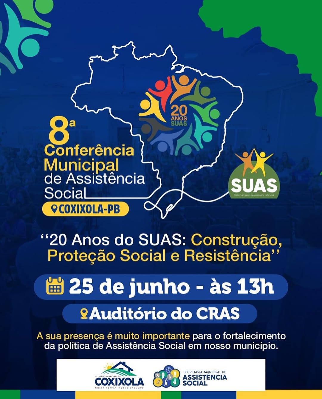 Coxixola realizará 8ª Conferência de Assistência Social com foco na reconstrução do SUAS