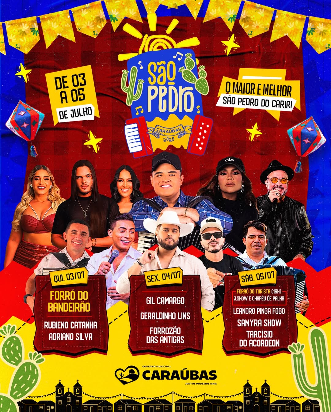 Com Tarcísio do Acordeon e Samyra Show, Caraúbas viverá um São Pedro inesquecível