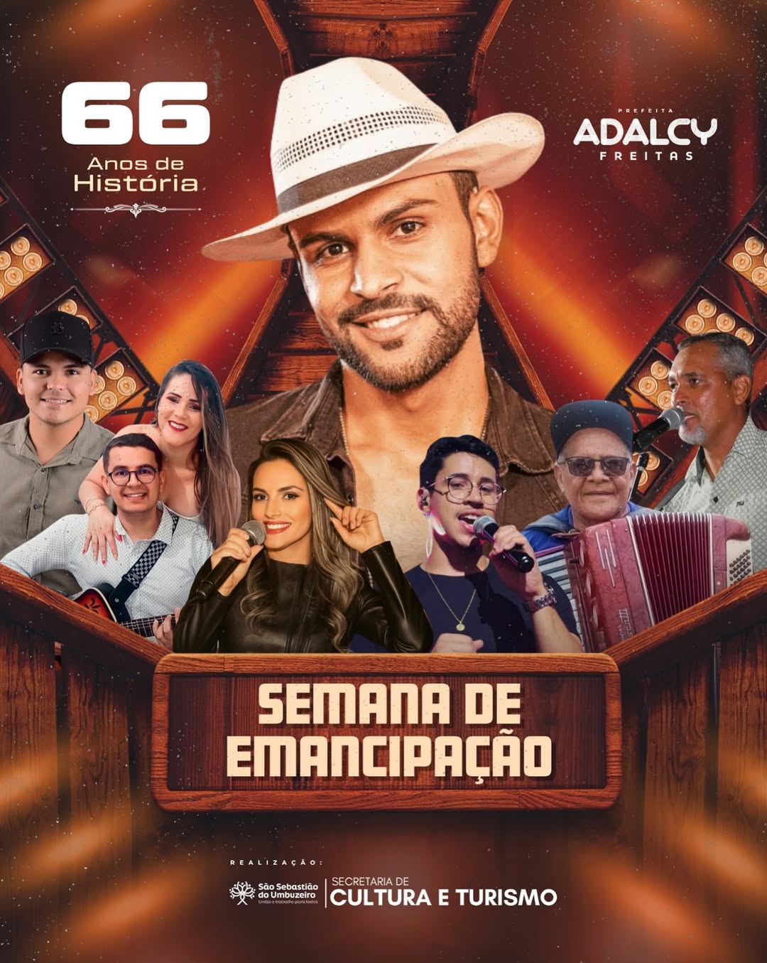 É HOJE! São Sebastião do Umbuzeiro comemora 66 anos de Emancipação Política com show de Mateus Medeiros, Andreza Almeida e Thúlio Milionário