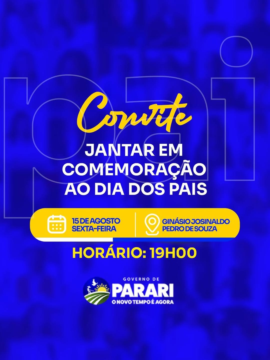 Prefeitura de Parari realiza comemoração especial do Dia dos Pais nesta sexta-feira