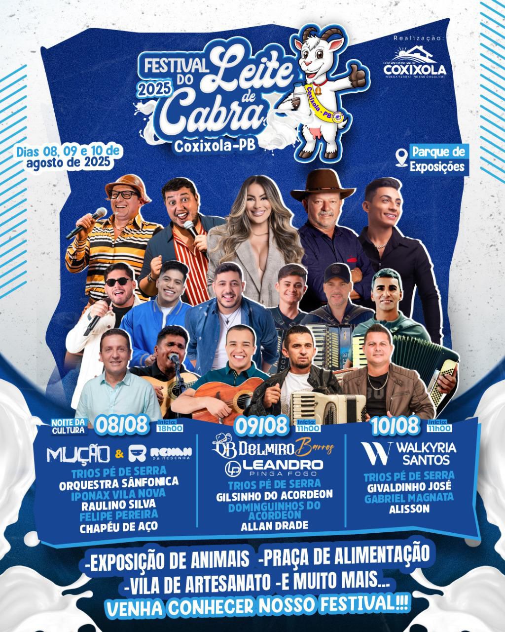 Prefeito Nelsinho Honorato divulga line-up do Festival do Leite de Cabra 2025 em Coxixola