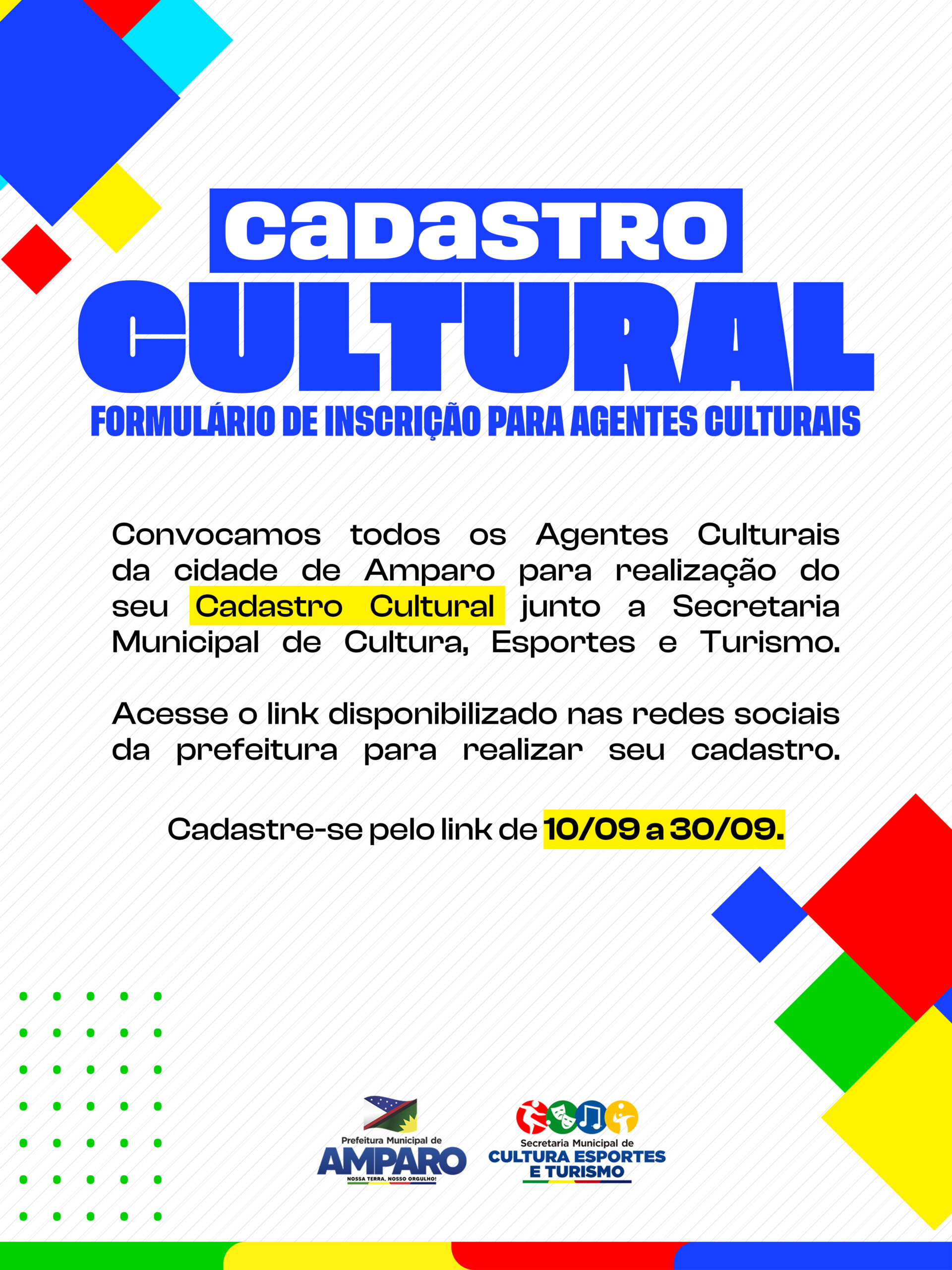 Prefeitura de Amparo lança Cadastro Cultural para Agentes Culturais do município