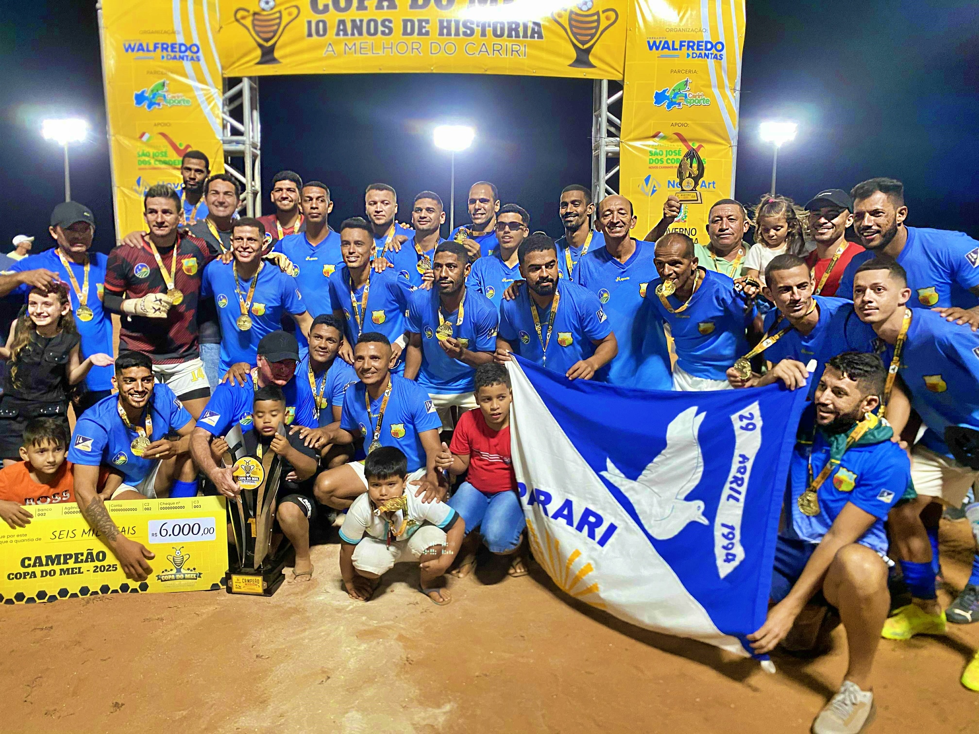 Seleção de Parari vence o Nova Cidade de Queimadas nos pênaltis e conquista Bi da Copa do Mel após 11 anos