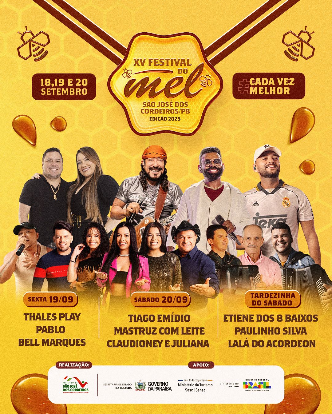 Programação completa da XV edição do Festival do Mel de São José dos Cordeiros é divulgada