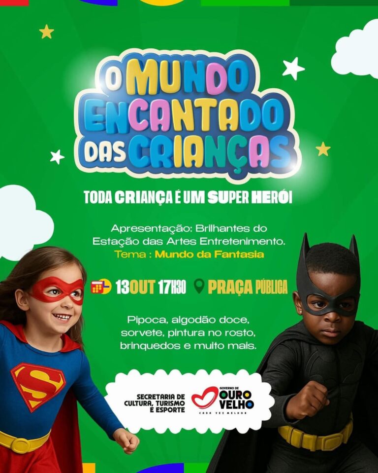 Ouro Velho celebra o Mês das Crianças com o evento “Mundo Encantado das Crianças” no dia 13 de outubro