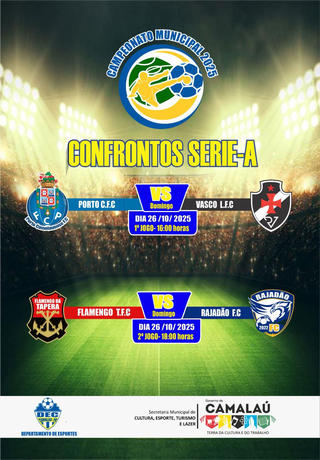 Campeonato Municipal Camalauense de Futebol 2025 tem abertura neste sábado