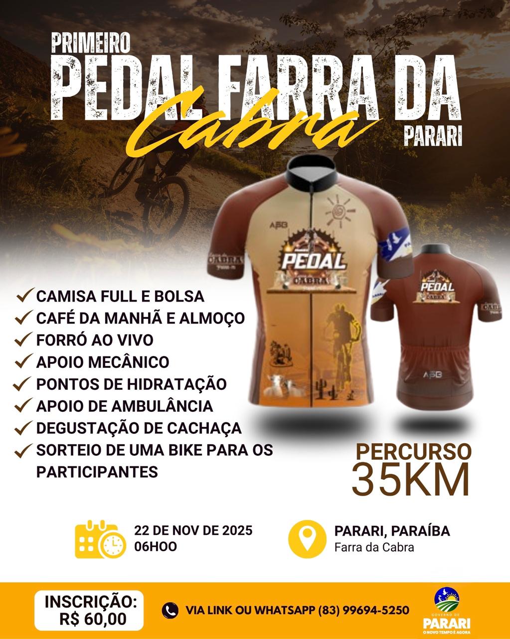 Prefeitura de Parari anuncia grande pedal dentro da programação da 1ª edição da festa “Farra da Cabra”