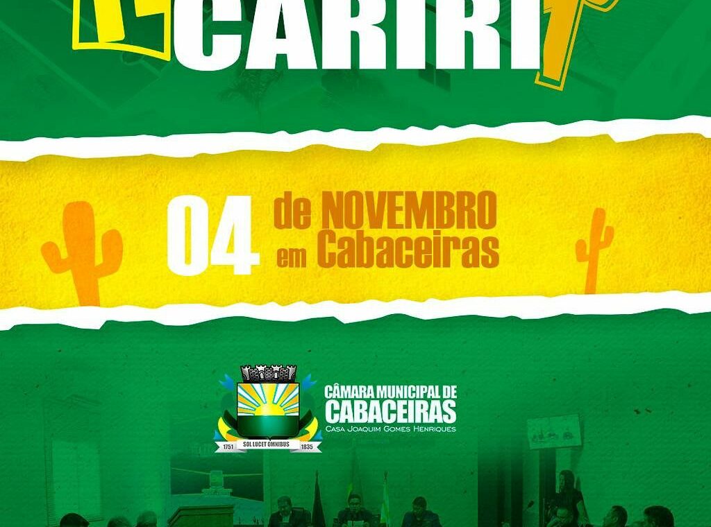 Cabaceiras sediará o 1º Encontro de Câmaras de Vereadores do Cariri