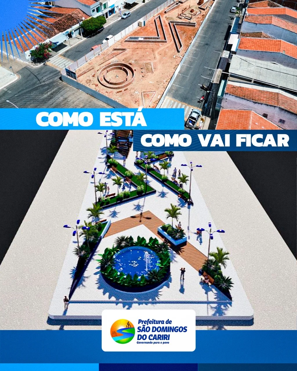 Prefeito Onildo apresenta como vai ficar a obra da nova praça em São Domingos do Cariri