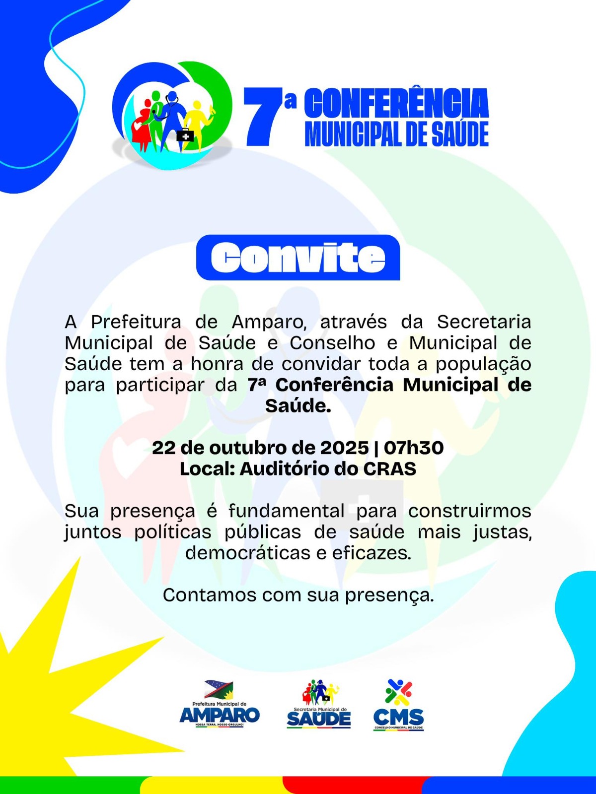 Amparo realiza a 7ª Conferência Municipal de Saúde no dia 22 de outubro