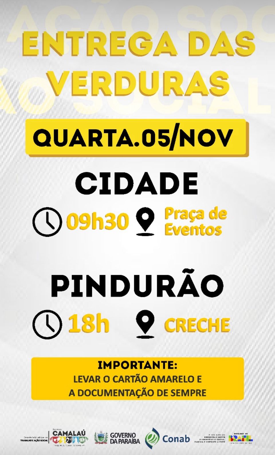 Prefeitura de Camalaú realiza mais uma etapa de entrega de alimentos através do Programa de Aquisição de Alimentos (PAA)