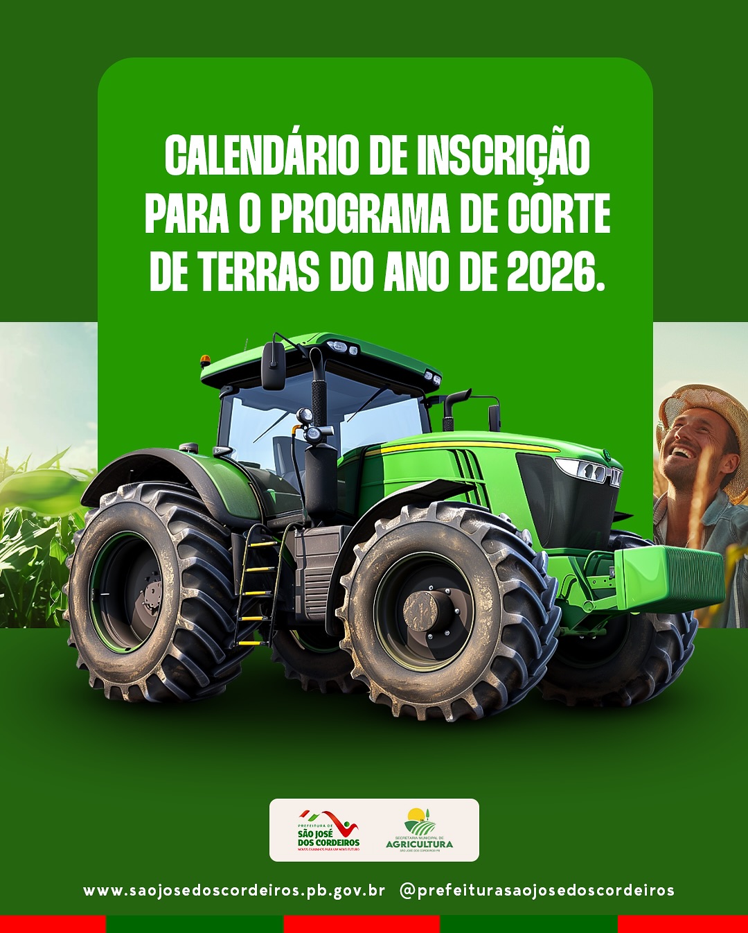 Prefeitura de São José dos Cordeiros divulga cronograma de inscrições para o Programa Corte de Terras 2026
