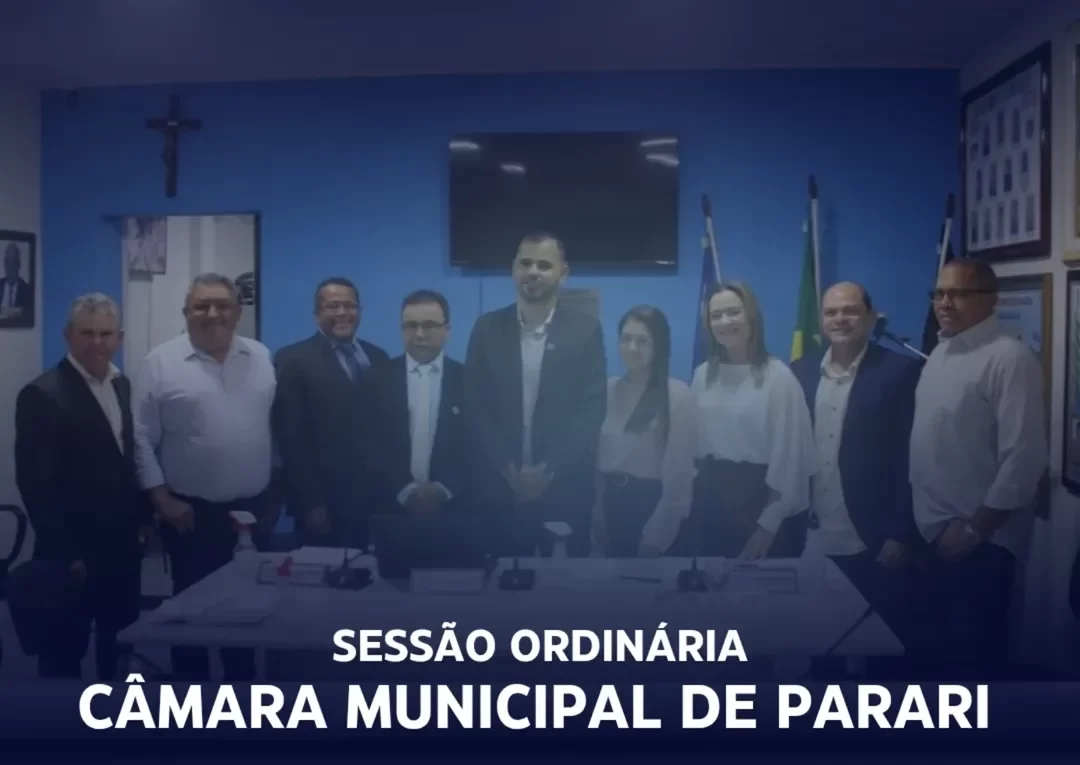 Câmara Municipal de Parari realiza sessão ordinária hoje