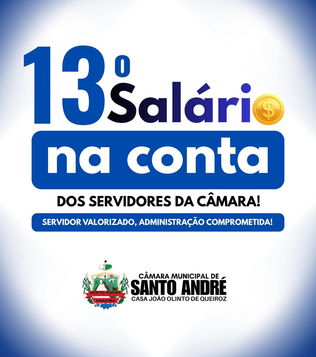 Câmara de Santo André efetua pagamento do 13º salário aos servidores