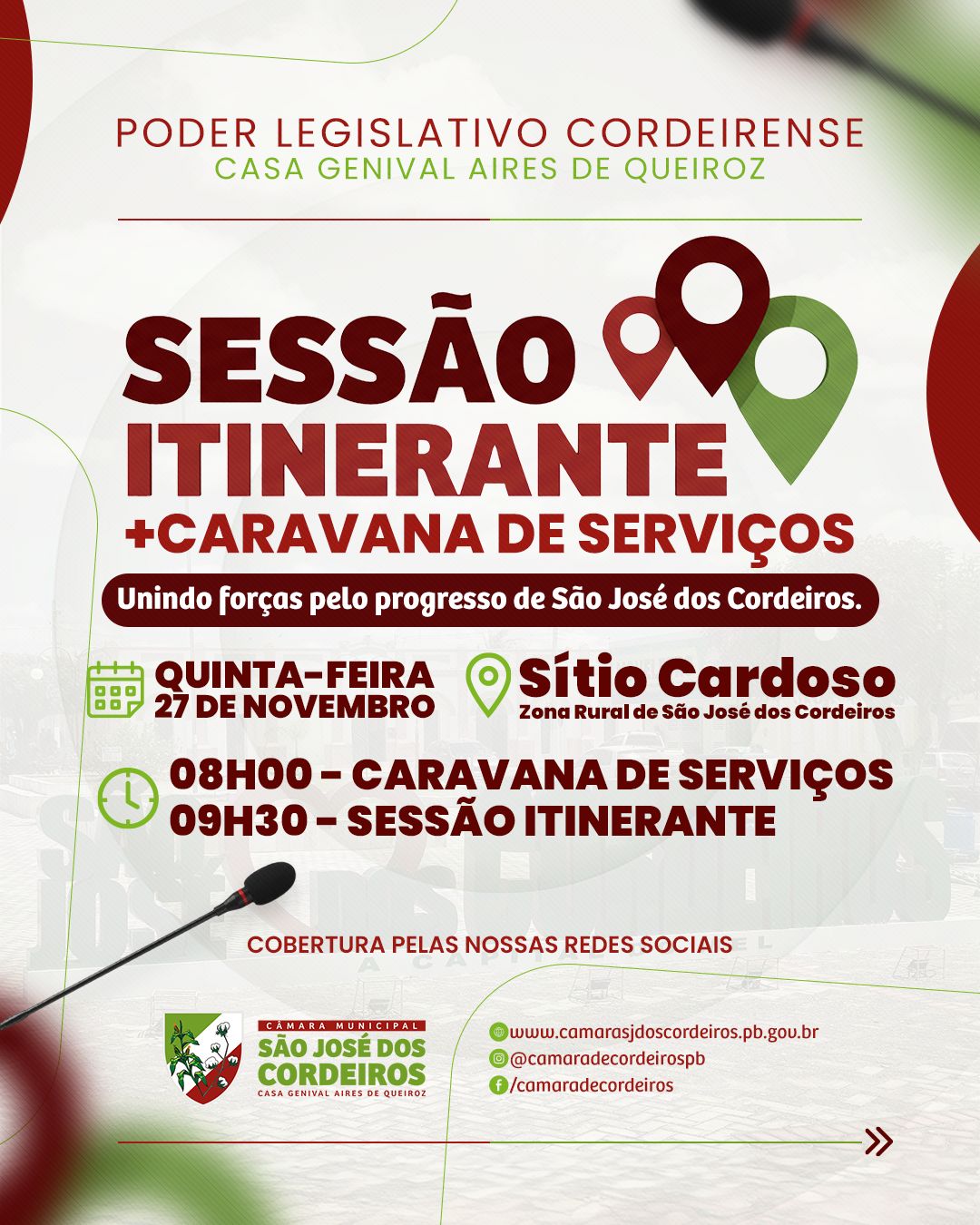 Câmara de São José dos Cordeiros realizará primeira sessão itinerante na comunidade do Cardoso