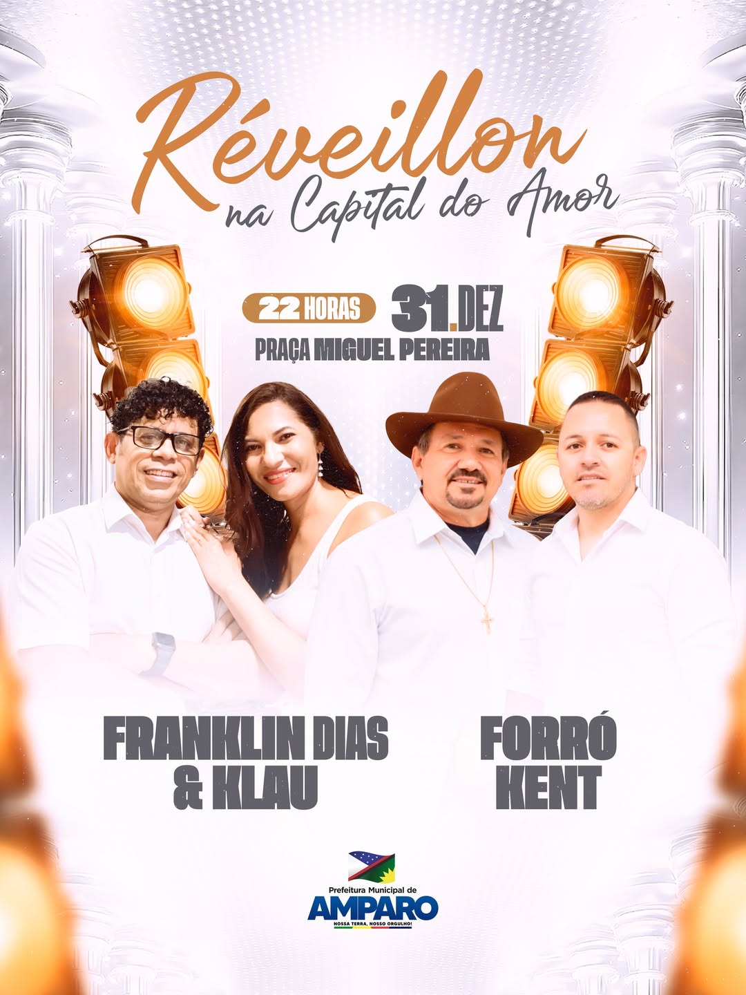Réveillon 2026 em Amparo será animado com shows de Franklin Dias & Klau e Forró Kent