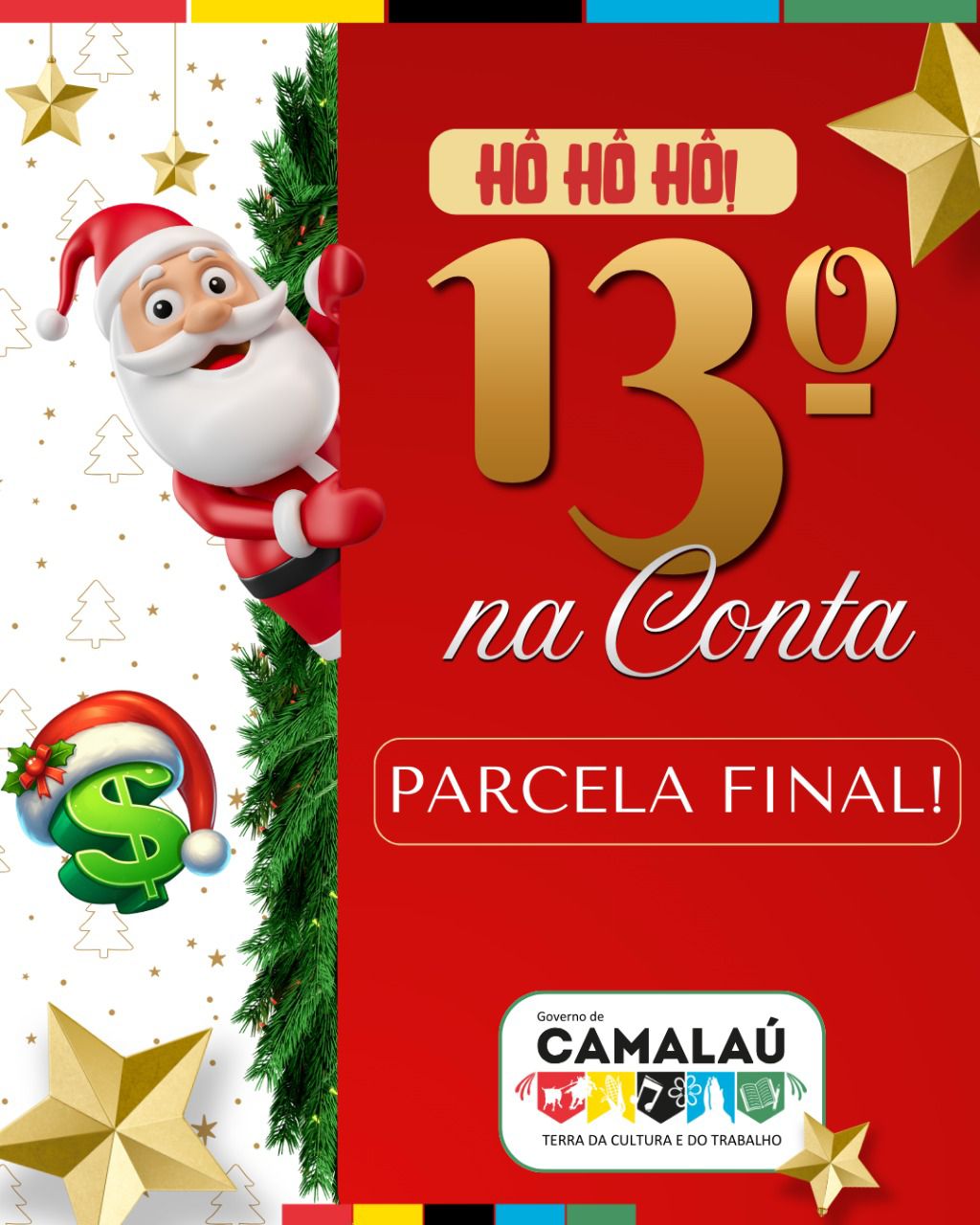 Prefeitura de Camalaú confirma depósito da segunda parcela do 13º salário aos servidores