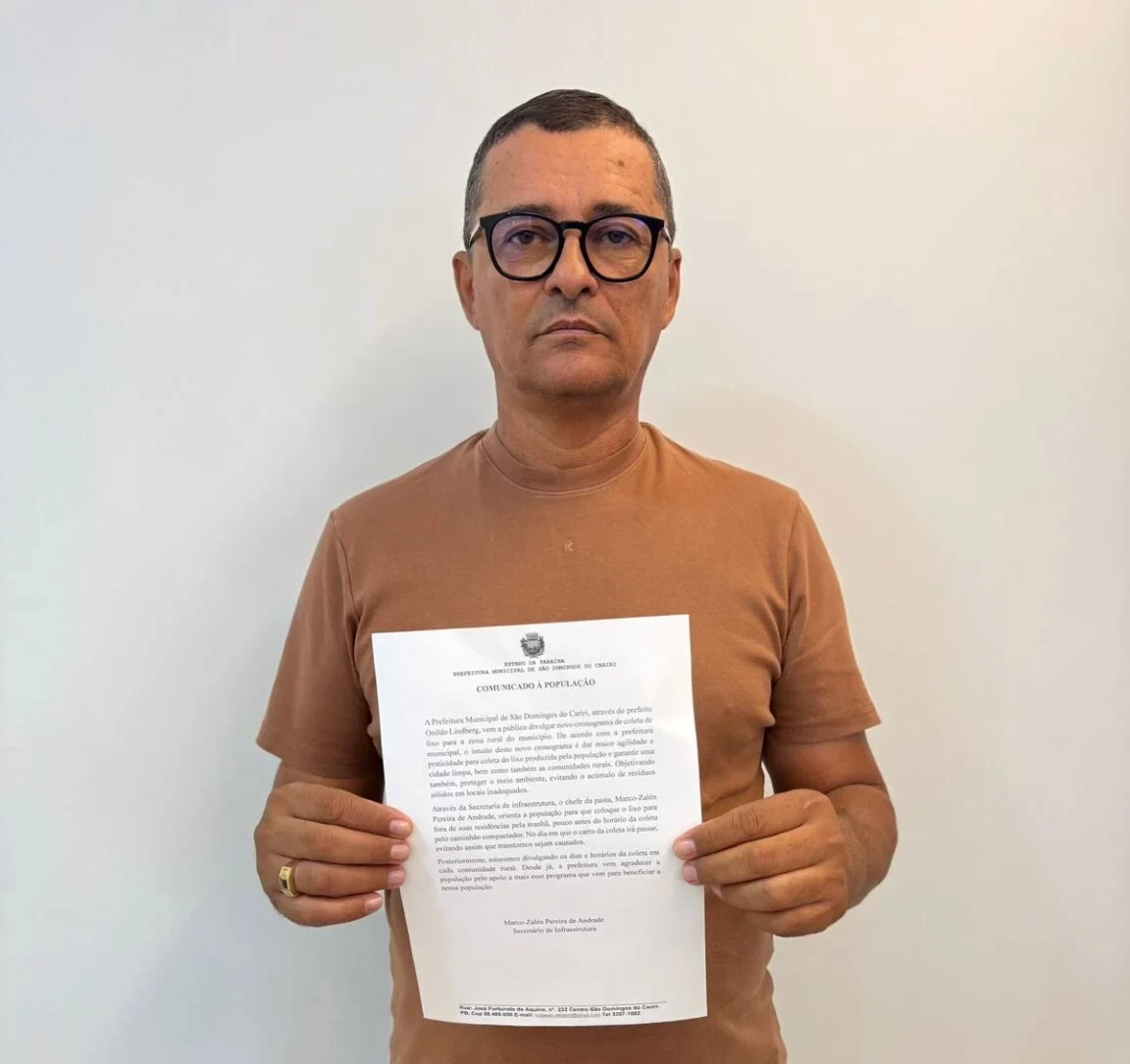 Pioneirismo e zelo com a população e o meio ambiente: prefeito Onildo anuncia coleta de lixo na zona rural a partir de 2026