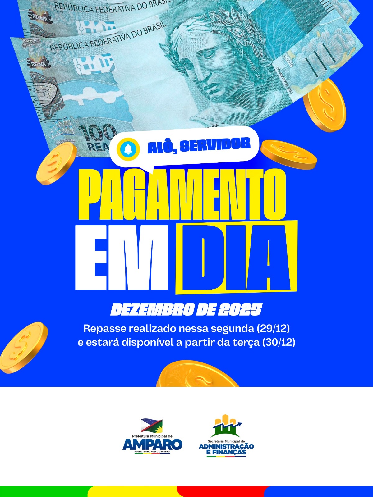 Prefeitura de Amparo garante pagamento de dezembro e reforça compromisso com servidores