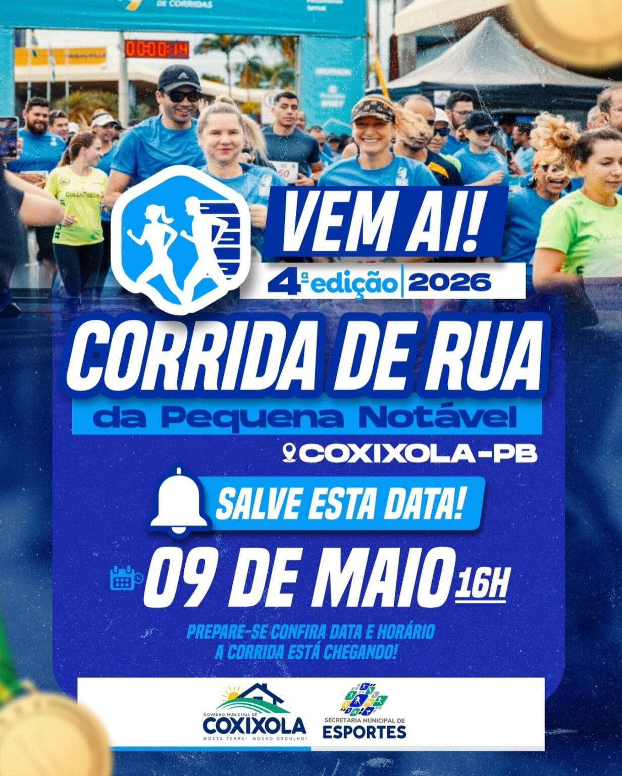 Prefeitura de Coxixola anuncia data da 4ª Corrida de Rua da Pequena Notável