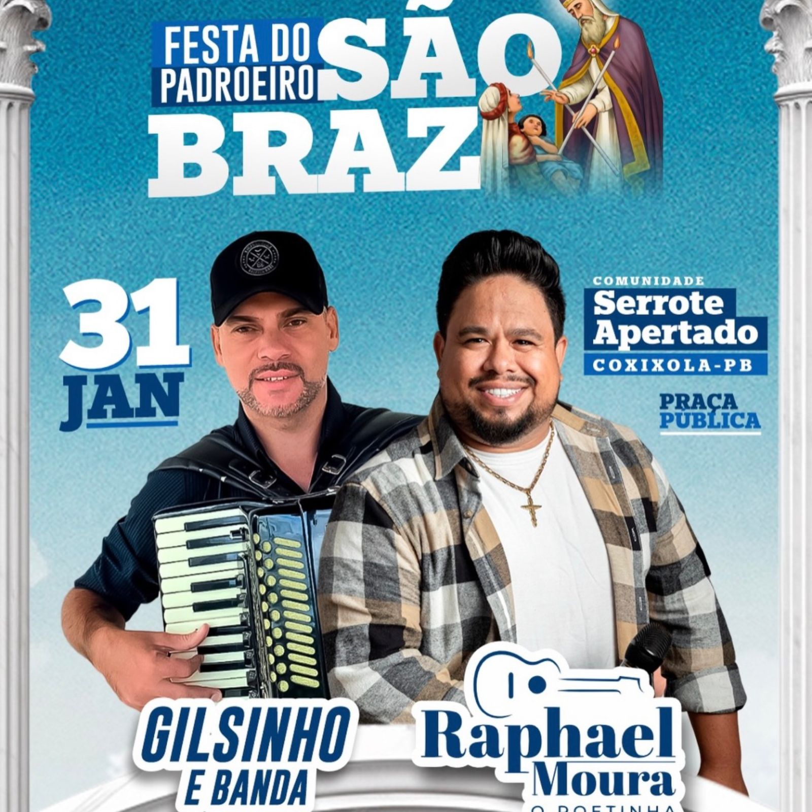 Prefeito Nelsinho Honorato convida população para a Festa do Padroeiro São Braz em Serrote Apertado