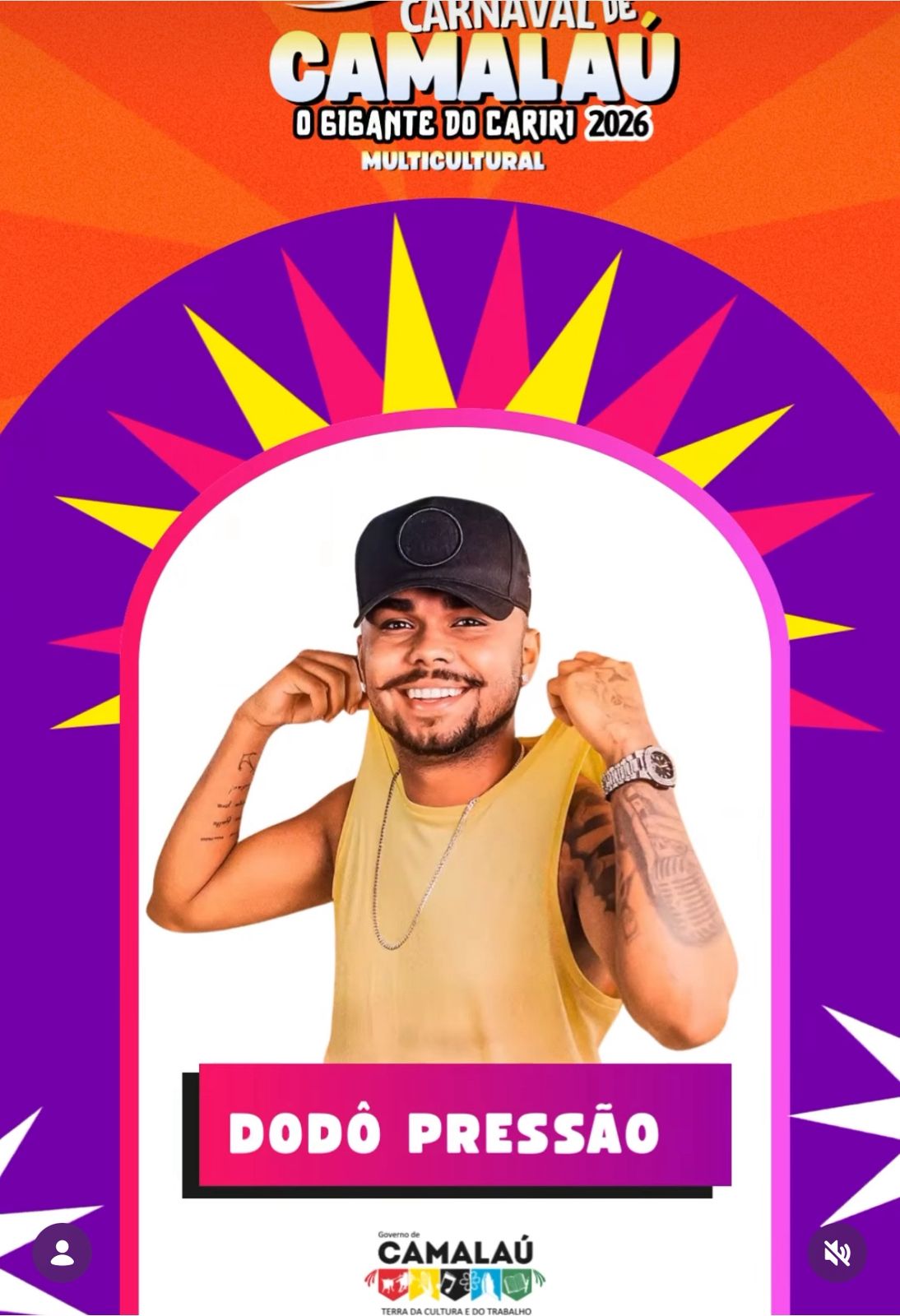 Prefeito Bira Mariano anuncia Dodô Pressão como primeira atração do Carnaval 2026 em Camalaú