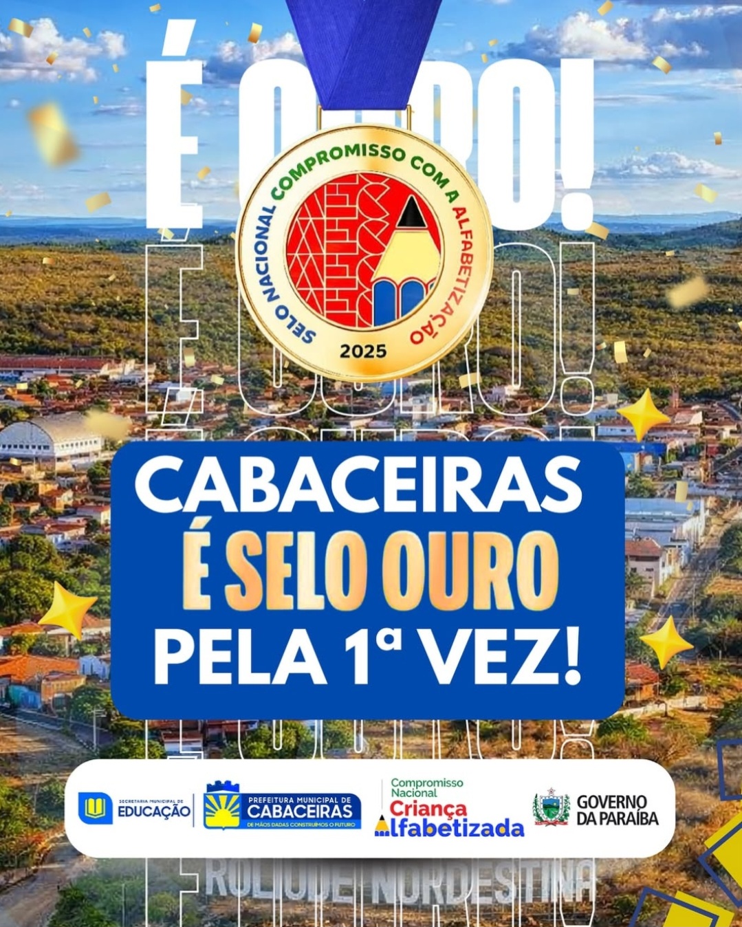 Cabaceiras conquista Selo Ouro na Alfabetização e celebra avanço histórico na educação